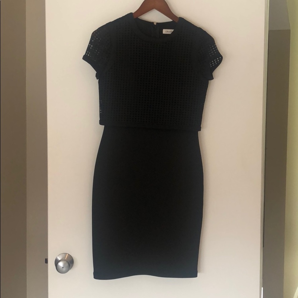 Black tiered Calvin Klein dress, size 2
